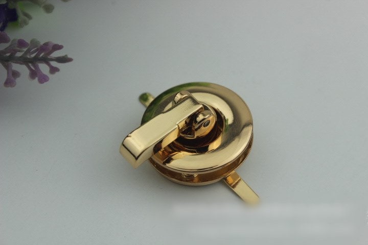 Round Twist Turn Lock 28mm Purse Charm Organizer Luggage Hardware Antique Gold Lock And Key Closure Small Bag Clutch Metal Accessories