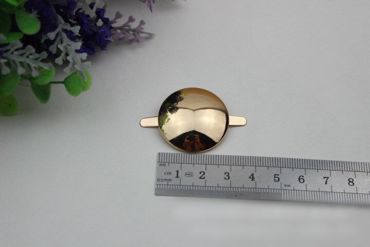 Metal Purse Charm Label Round 28mm 1 1/8" Gold Hardware Leather Bag Handbag Clutch Backpack Vintage Handmade Decoration Supplies Wholesale