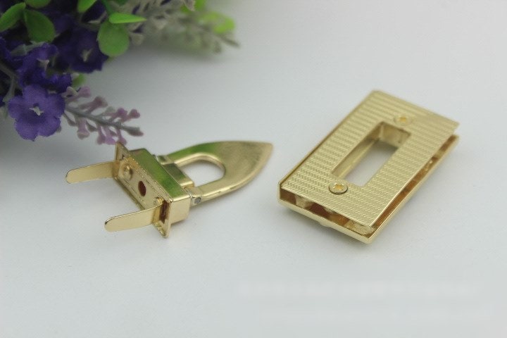 Rectangle Twist Turn Lock 46mm Purse Charm Organizer Luggage Hardware Antique Gold Lock And Key Closure Small Bag Clutch Metal Accessories