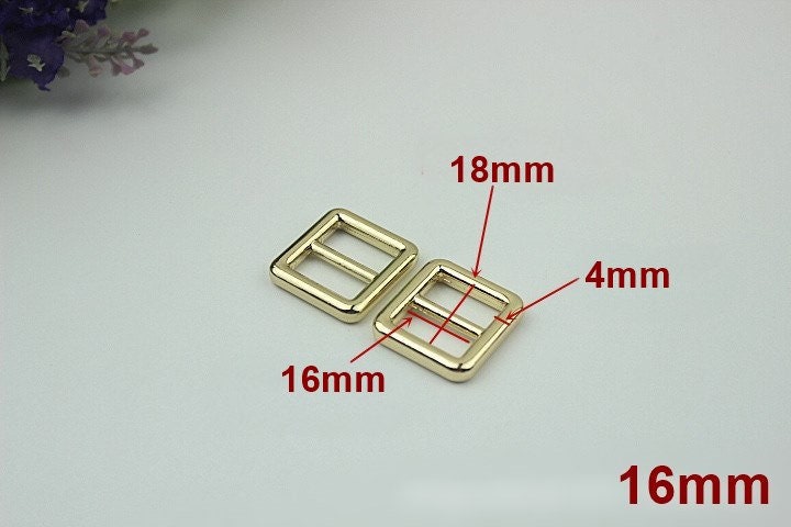 Rectangle Double Loop Purse Strap Slider Metal Connector Buckle Adjuster Keeper Ring 16 20 26 32 38 mm Belt Webbing Hardware Wholesale Bulk