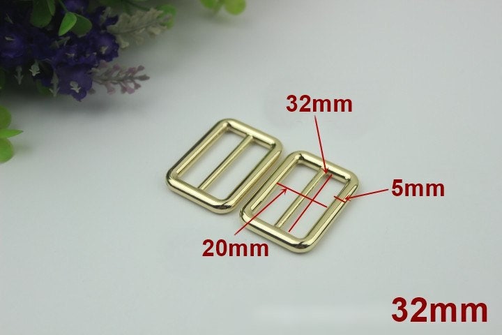 Rectangle Double Loop Purse Strap Slider Metal Connector Buckle Adjuster Keeper Ring 16 20 26 32 38 mm Belt Webbing Hardware Wholesale Bulk