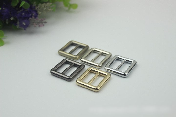 Rectangle Double Loop Purse Strap Slider Metal Connector Buckle Adjuster Keeper Ring 16 20 26 32 38 mm Belt Webbing Hardware Wholesale Bulk