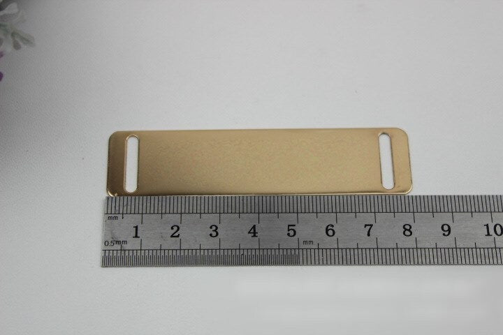 Rectangle Purse Charm Label 80mm 3 1/8" Gold Metal Hardware Leather Bag Handbag Clutch Backpack Vintage Diy Handmade Decoration Supplies