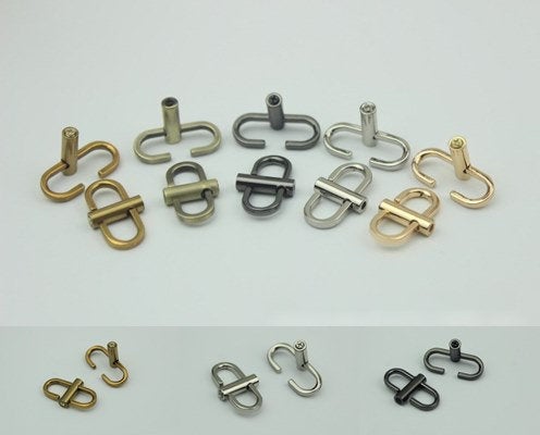 Screw Fixing Hook 2/20pcs Bag Hardware Metal Spring Trigger Lobster Clasp Clip Gold Silver Gunmetal Bronze 23 13mm Purse Handbag Making