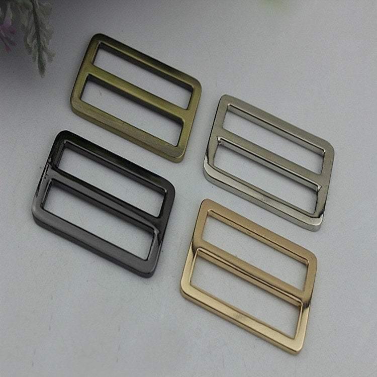 10pcs Strap Slider Bag Hardware Rectangle Double Loop Metal Buckle Adjuster Gold Silver Gunmetal Bronze Purse Handbag Making Bulk 40x37mm