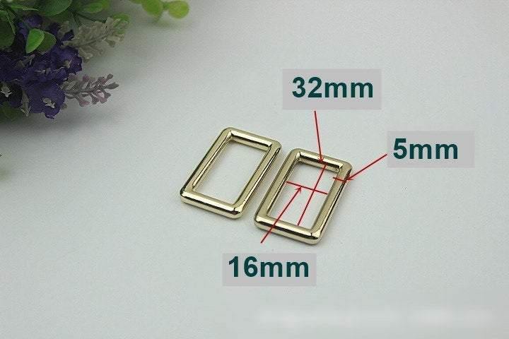 10pcs Strap Slider Bag Hardware Rectangle Single Loop Metal Buckle Adjuster Gold Silver Gunmetal Bronze Purse Handbag Making Bulk 32x16mm