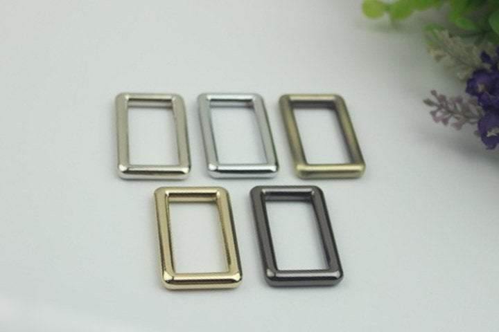 10pcs Strap Slider Bag Hardware Rectangle Single Loop Metal Buckle Adjuster Gold Silver Gunmetal Bronze Purse Handbag Making Bulk 32x16mm