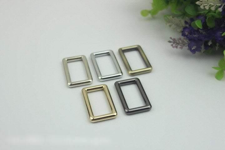 10pcs Strap Slider Bag Hardware Rectangle Single Loop Metal Buckle Adjuster Gold Silver Gunmetal Bronze Purse Handbag Making Bulk 32x16mm