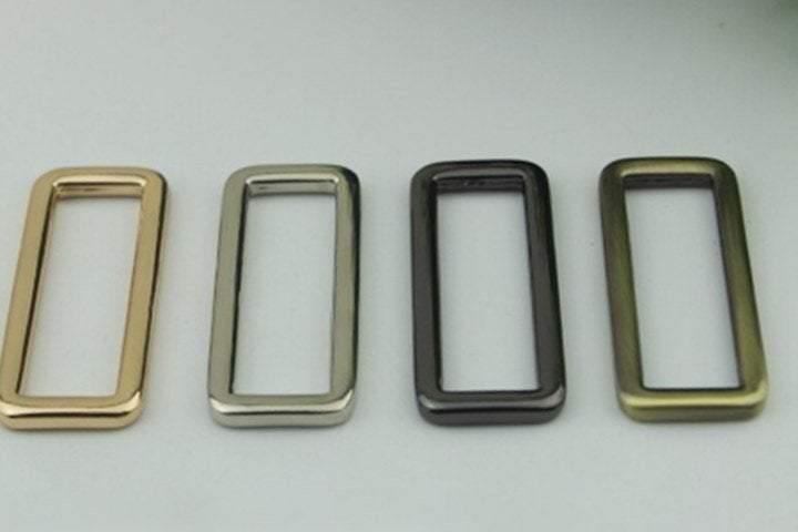 10pcs Strap Slider Bag Hardware Rectangle Single Loop Metal Buckle Adjuster Gold Silver Gunmetal Bronze Purse Handbag Making Bulk 38x12mm