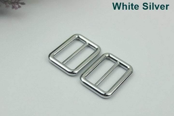 10pcs Strap Slider Bag Hardware Rectangle Double Loop Metal Buckle Adjuster Gold White Silver Gunmetal Bronze Purse Handbag Making 32x20mm