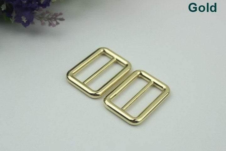 10pcs Strap Slider Bag Hardware Rectangle Double Loop Metal Buckle Adjuster Gold White Silver Gunmetal Bronze Purse Handbag Making 32x20mm