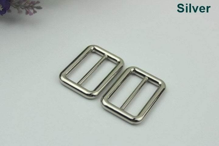 10pcs Strap Slider Bag Hardware Rectangle Double Loop Metal Buckle Adjuster Gold White Silver Gunmetal Bronze Purse Handbag Making 32x20mm