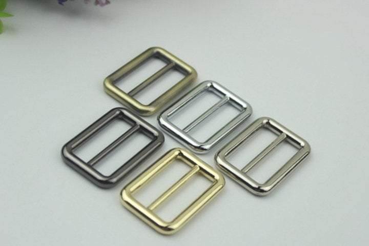 10pcs Strap Slider Bag Hardware Rectangle Double Loop Metal Buckle Adjuster Gold White Silver Gunmetal Bronze Purse Handbag Making 32x20mm