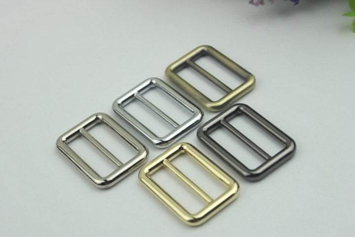 10pcs Strap Slider Bag Hardware Rectangle Double Loop Metal Buckle Adjuster Gold White Silver Gunmetal Bronze Purse Handbag Making 32x20mm