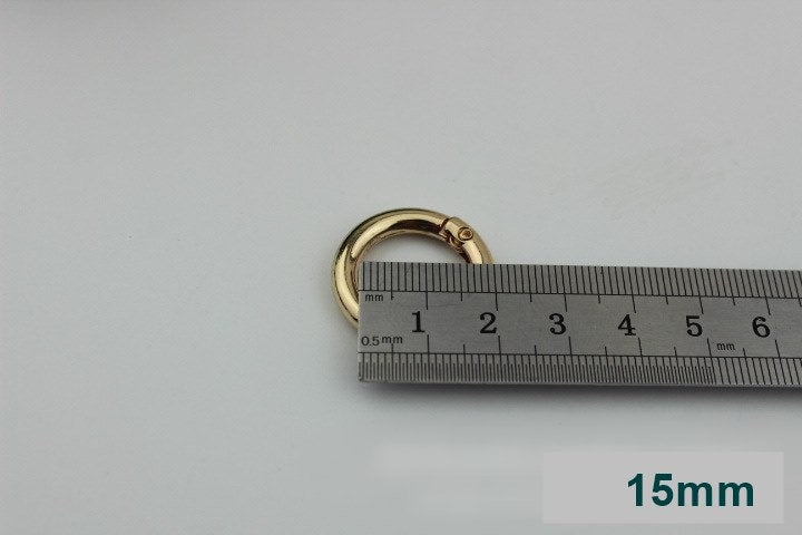 Round Spring Push Gate Ring Swivel Snap Hook 10 12 15 20 25 32 38 50 mm Metal Trigger Lobster Clasp Clip Purse Bag Handbag Handle Wholesale