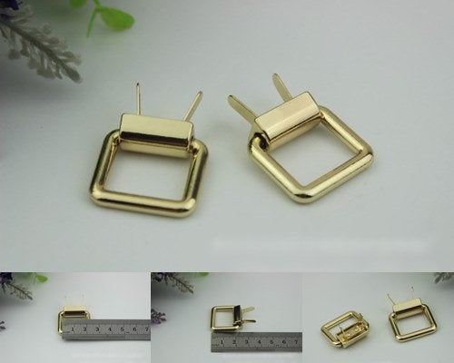 Square Strap Handles Connector Bag Hardware Metal Lock Buckle Light Gold 2/20 pcs Handmade Purse Handbag Backpack Making 25 mm 1 inch