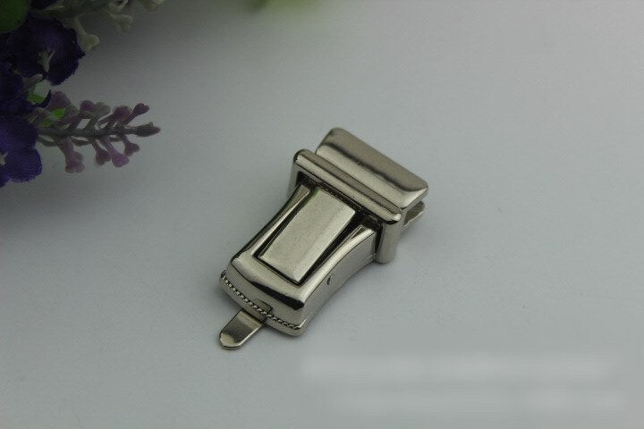 Purse Lock Thumb Catch 20 35mm Metal Square Rectangle Tuck Tongue Clasp Silver Gold Bronze Black Latch Case Bag Leathercraft Hardware Repair