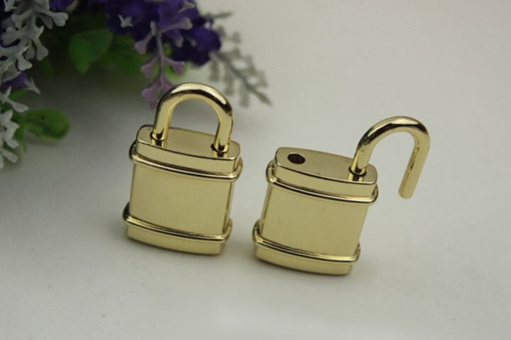 Purse Keyless Switch Padlock 22x40mm Charm Organizer Luggage Hardware Gold Lock And Key Closure Small Bag Clutch Metal Accessories Wholesale