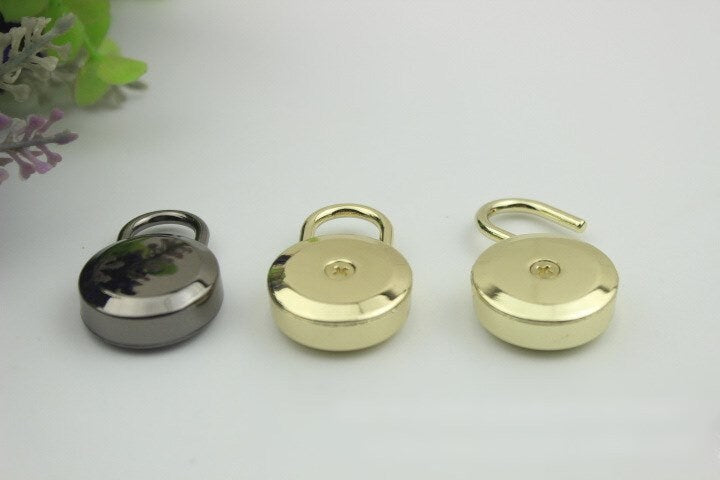 Round Keyless Switch Padlock 35mm Charm Organizer Luggage Hardware Gold Lock And Key Closure Small Bag Clutch Metal Accessories Wholesale