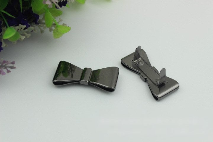 Bow Purse Label 2/20pcs Bag Hardware Charm Rose Gold Silver Gunmetal Handmade Purse Handbag Making Metal Decoration 43mm Wholesale Supplies