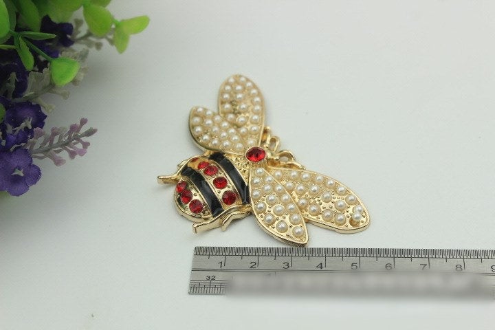 Bee Purse Label 2/20pcs Bag Hardware Charm Gold Antique Gold Handmade Purse Handbag Making Metal Decoration 78mm 3" Wholesale Supplies