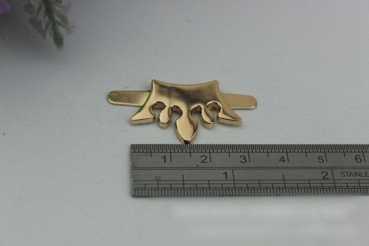 Crown-Shaped Purse Label 2/20pcs Bag Hardware Charm Light Gold Handmade Purse Handbag Making Metal Decoration 30mm 1 1/8" Wholesale Supplies