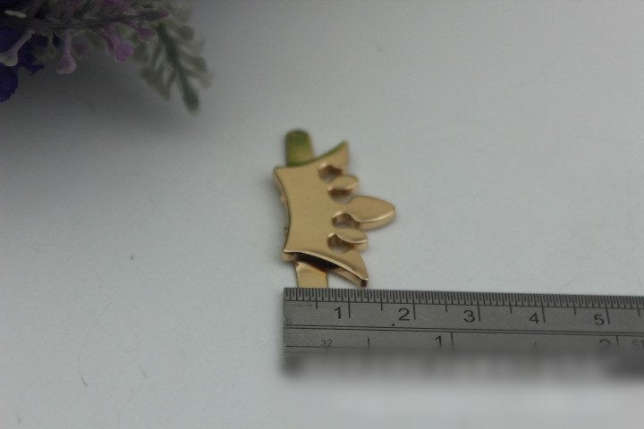 Crown-Shaped Purse Label 2/20pcs Bag Hardware Charm Light Gold Handmade Purse Handbag Making Metal Decoration 30mm 1 1/8" Wholesale Supplies