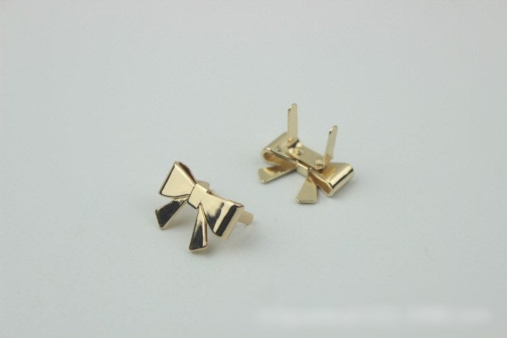 Bow Purse Label 2/20pcs Bag Hardware Charm Gold Silver Gunmetal Handmade Purse Handbag Making Metal Decoration 25mm 1" Wholesale Supplies