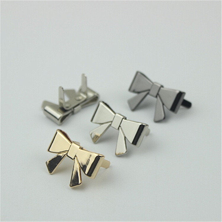 Bow Purse Label 2/20pcs Bag Hardware Charm Gold Silver Gunmetal Handmade Purse Handbag Making Metal Decoration 25mm 1" Wholesale Supplies