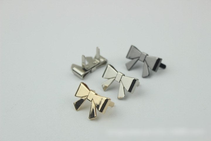 Bow Purse Label 2/20pcs Bag Hardware Charm Gold Silver Gunmetal Handmade Purse Handbag Making Metal Decoration 25mm 1" Wholesale Supplies