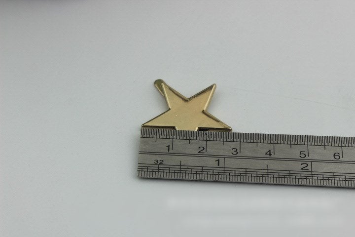 Star Purse Label 2/20pcs Bag Hardware Charm Light Gold Handmade Purse Handbag Making Metal Decoration 28mm 1 1/8" Wholesale Supplies