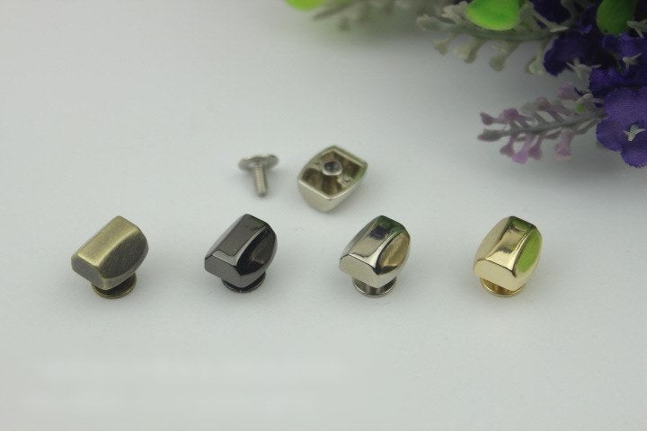 Flat Head Button Bag Hardware Polygon Belt Strap Chicago Screw Back Rivet Concho Stud Gold Silver Black 2/20pcs 7mm Screwback Shoe Blacelet