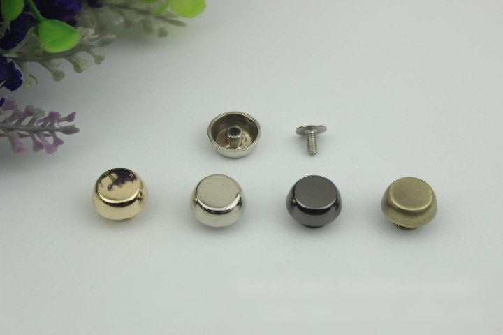 Head Button Bag Hardware Round Belt Strap Chicago Screw Back Rivet Concho Stud Gold Silver Black 2/20pcs 5mm 1/4" Screwback Shoe Blacelet