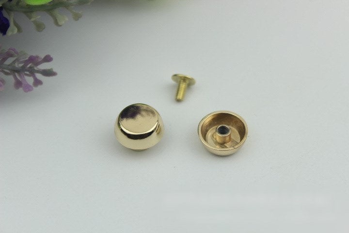 Head Button Bag Hardware Round Belt Strap Chicago Screw Back Rivet Concho Stud Gold Silver Black 2/20pcs 5mm 1/4" Screwback Shoe Blacelet