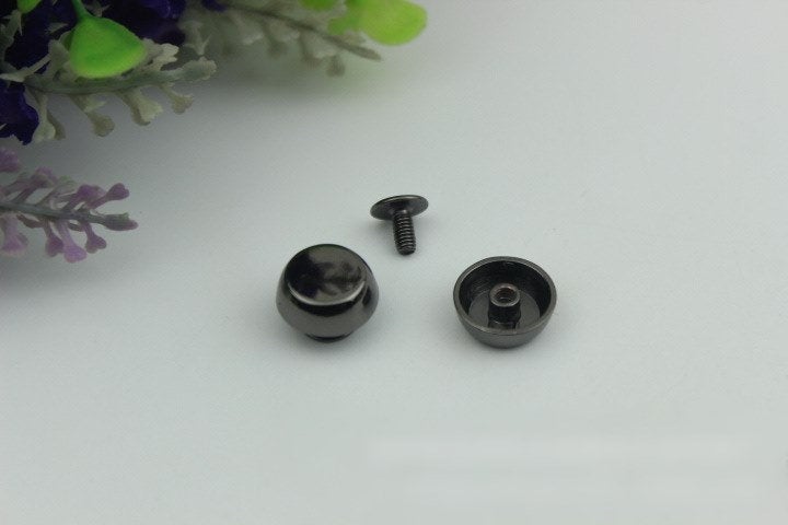 Head Button Bag Hardware Round Belt Strap Chicago Screw Back Rivet Concho Stud Gold Silver Black 2/20pcs 5mm 1/4" Screwback Shoe Blacelet