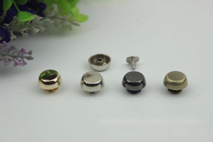 Head Button Bag Hardware Round Belt Strap Chicago Screw Back Rivet Concho Stud Gold Silver Black 2/20pcs 5mm 1/4" Screwback Shoe Blacelet