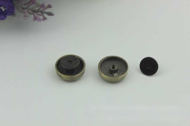 Flat Head Button Bag Hardware Round Belt Strap Chicago Screw Back Rivet Concho Stud Gold Silver Black 1/10pcs 4mm Screwback Shoe Blacelet