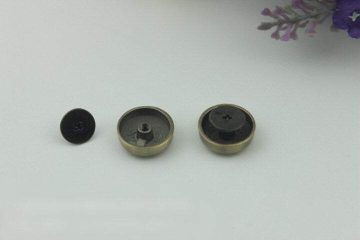 Flat Head Button Bag Hardware Round Belt Strap Chicago Screw Back Rivet Concho Stud Gold Silver Black 1/10pcs 4mm Screwback Shoe Blacelet