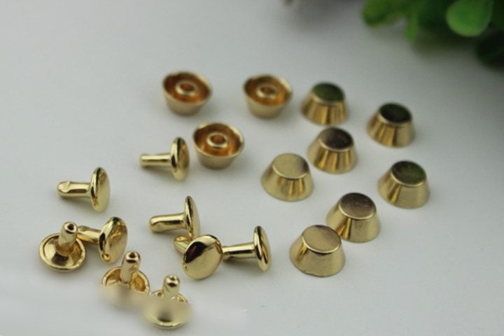 Flat Head Button Bag Hardware Cone Belt Strap Chicago Screw Back Rivet Concho Stud Gold Silver Black 1/10pcs 10mm Screwback Shoe Blacelet