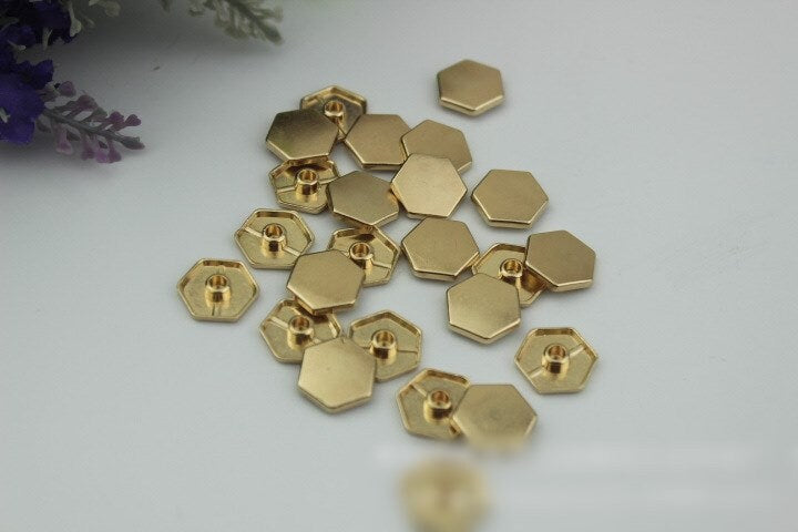 Flat Head Button Bag Hardware Honeycomb Belt Strap Chicago Screw Back Rivet Concho Stud Gold Silver 1/10pcs 15mm Screwback Shoe Blacelet