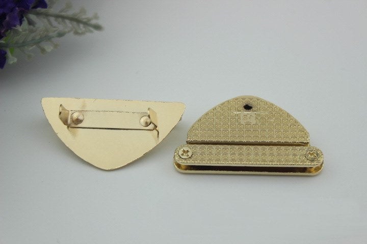 Metal Triangle Purse Lock Thumb 51 35mm Tuck Tongue Clasp Latch Clutch Case Bag Leathercraft Hardware Repair Silver Gold Bronze Black