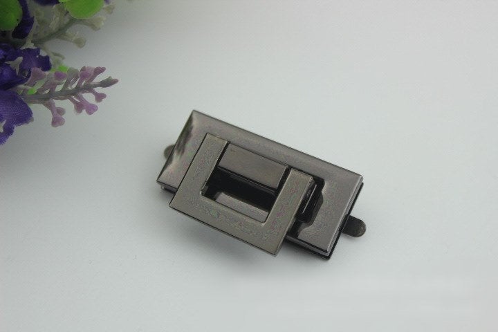 Rectangle Twist Turn Lock Bag Hardware Gold Silver Gunmetal Bronze 2/20 pcs Handmade Purse Handbag Making Metal 45 20mm 1 3/4 3/4" Supplies