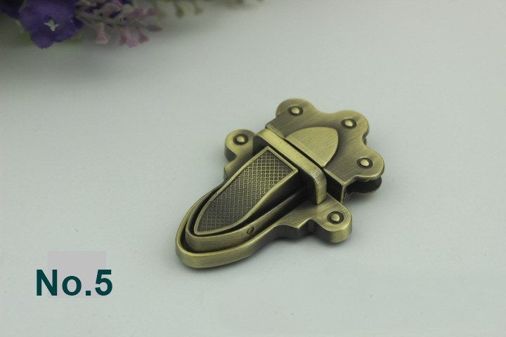 Metal Tongue Purse Lock Clasp Clutch Latch Thumb Lock 32 33 38 mm Gold Tone Case Handbag Tote Leathercraft Hardware Repair