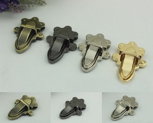 Metal Tongue Purse Lock Clasp Clutch Latch Thumb Lock 32 33 38 mm Gold Tone Case Handbag Tote Leathercraft Hardware Repair