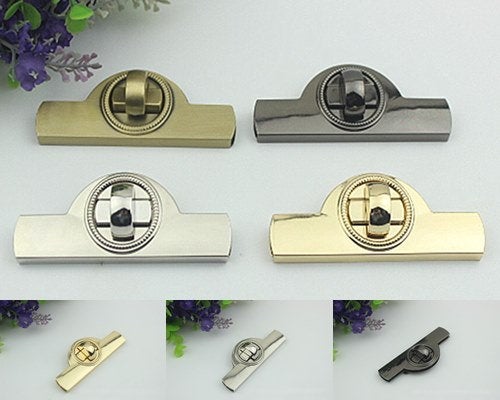 Rectangle Twist Turn Lock Bag Hardware Gold Silver Gunmetal Bronze 2/20 pcs Handmade Purse Handbag Making Metal 80 30mm Wholesale Supplies