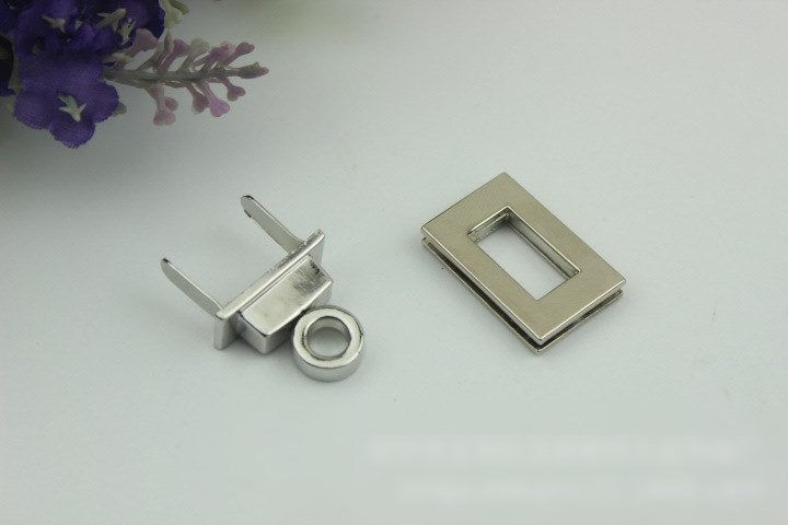 Rectangle Twist Turn Lock Bag Hardware Gold Silver Gunmetal Bronze 2/20 pcs Handmade Purse Handbag Making Metal 25 17 mm 1 5/8" Supplies