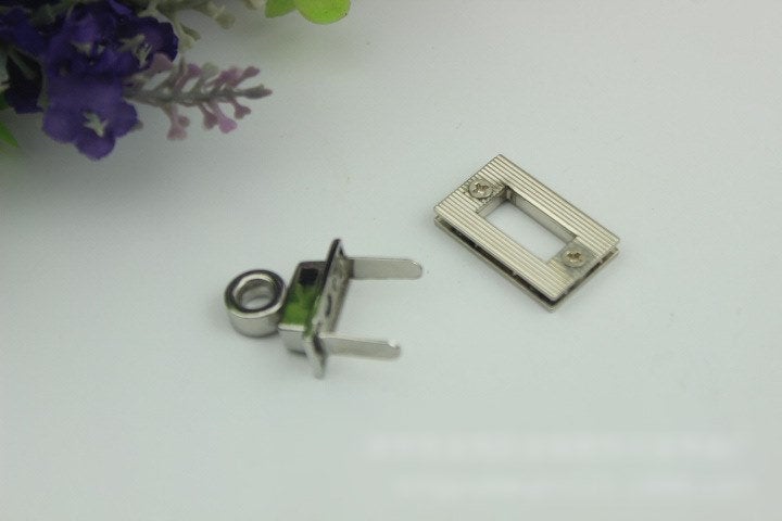 Rectangle Twist Turn Lock Bag Hardware Gold Silver Gunmetal Bronze 2/20 pcs Handmade Purse Handbag Making Metal 25 17 mm 1 5/8" Supplies