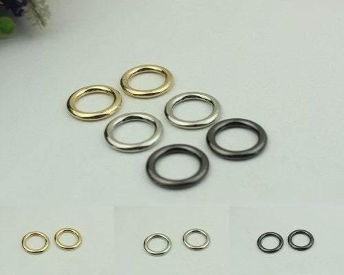 10pcs Strap Slider Bag Hardware Round Circle 15mm 5/8" Single Loop Metal Buckle Adjuster Adjuster Gold Silver Gunmetal Purse Handbag Making