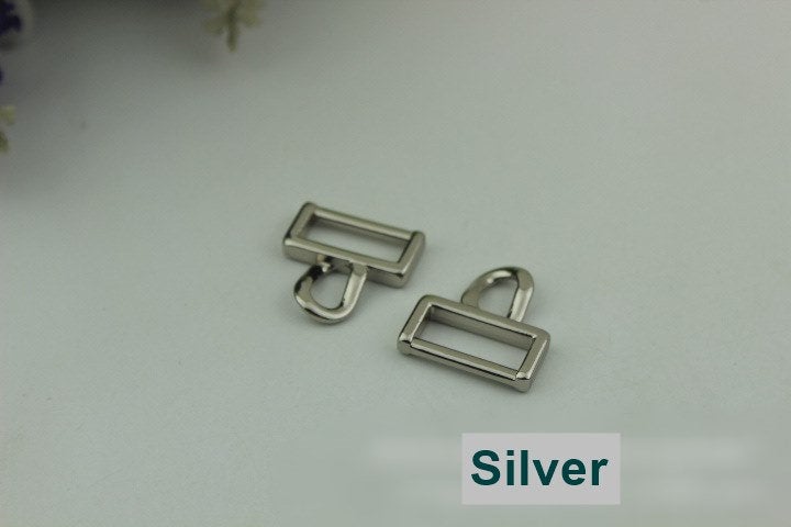 Belt Loops Chain Connector Bag Hardware Rectangle Bridge Buckle Gold Silver Bronze 2/20 pcs Handmade Purse Handbag Making Metal 16mm 5/8"