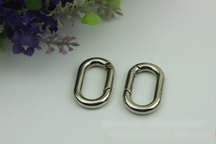 Oval Spring Push Gate Ring Swivel Snap Hook 13x25mm 1/2" x 1" Gold Metal Trigger Lobster Clasp Clip Purse Bag Handbag Handle Wholesale Bulk